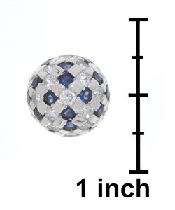 Icz Stonez Sterling Silver Blue and White CZ Round Cuff Links