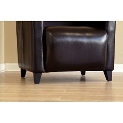 Susan Espresso Brown Bi-cast Leather Club Chair