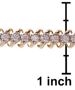 14k Gold 2ct Diamond Spiral Tennis Bracelet (G-H, I2-3)