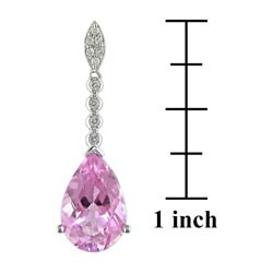 14k Gold Pink Topaz 1/6ct TDW Diamond Earrings