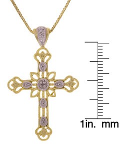 18k Goldplated Sterling Silver Diamond-accent Cross