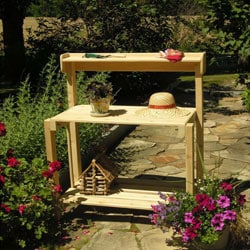 Rustic Adirondack Cedar Garden Potting Bench