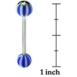Acrylic Striped Star Logo Straight Barbell  (Set of 25)