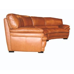 Curved Sofa on Curved Brown Leather Sectional Sofa   Overstock Com