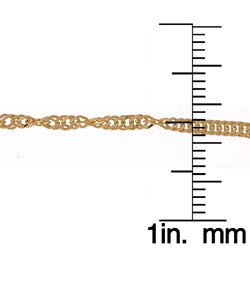 14-kt Yellow Gold Adjustable Singapore Anklet