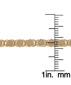 14k Yellow Gold Mirror Heart Anklet