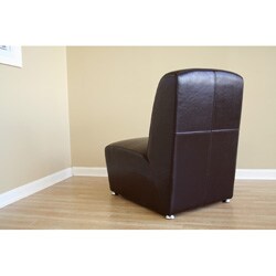 Claremont Espresso Bi-cast Leather Armless Club Chair