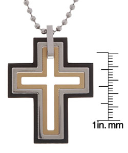 Tri-color Stainless Steel Cross