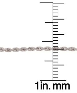14k White Gold 20-inch Diamond-cut Rope Chain (1.5 mm)
