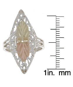 14-kt Black Hills Gold on Silver Elongated Ring