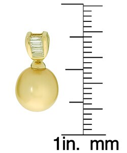 14k Cultured South Sea Pearl 1/6ct Diamond Earrings