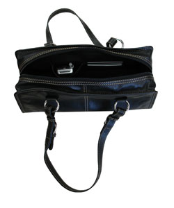 Amerileather Classy Belt Stitched Leather Satchel Handbag