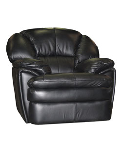 Black Leather Sofa and 2 Reclining Rocking Chairs