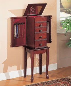 Small Mahogany Jewelry Armoire