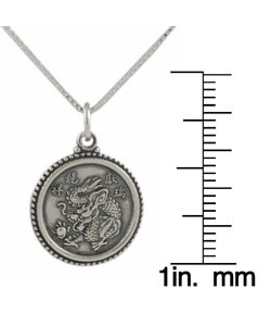 Oxidized Silver Chinese Zodiac Character Pendant