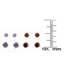 Sterling Silver Amethyst or Garnet Earrings