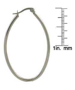 Stainless Steel Oval Hoop Earrings