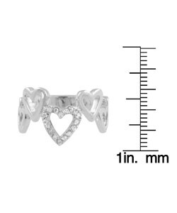 Sterling Silver Multi Heart CZ Ring