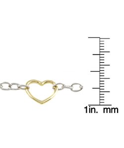 Sterling Silver 18k Gold Heart Necklace