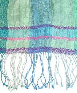Ruched Turquoise Scarf (India)