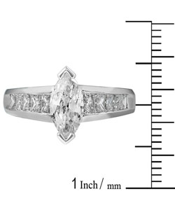 14k White Gold 1 1/2ct TDW Marquise Diamond Ring (H-I, SI)