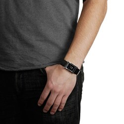 Geneva Platinum Men's Rectangle Face Fashion Watch
