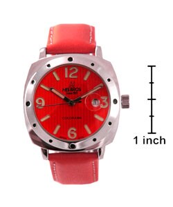 Helbros Men's Colorama Red Dial Strap Watch