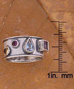 Silver Snowflake Gemstone Ring (Israel)