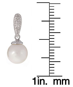 Akoya Cultured Pearl Milligrain Diamond Earrings