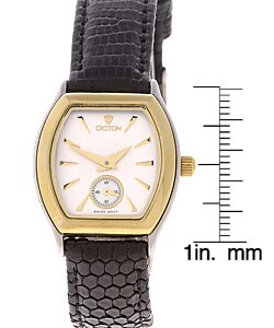 Croton Women's 18k Gold Black Strap Watch