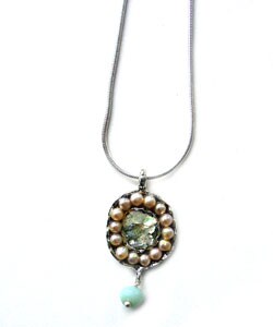 Roman Glass and Amazonite Necklace (Israel)