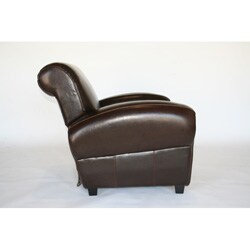 Dexter Dark Brown Bi-cast Leather Reclining Arm Chair