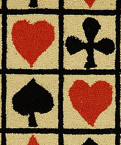 Hand-hooked Poker Ivory Wool Rug (3'9 x 5'9)