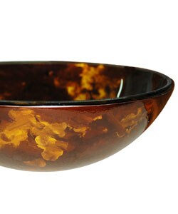 Vigo Brown and Gold Fusion Tempered Glass Vessel Sink