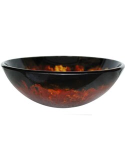 Vigo Auburn/ Mocha Fusion Tempered Glass Vessel Sink