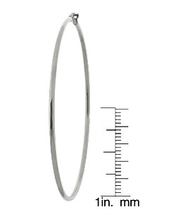14k White Gold Large Hoop Earrings
