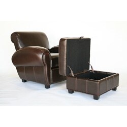 Dexter Brown Bi-cast Leather 2 Reclining Chairs & Ottoman