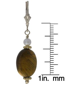 Charming Life Tiger Eye and  Pearl Leverback Earrings