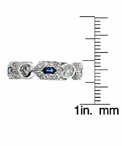 Tacori Platinum 7/8ct TDW Diamond and Sapphire Ring (G, VS)