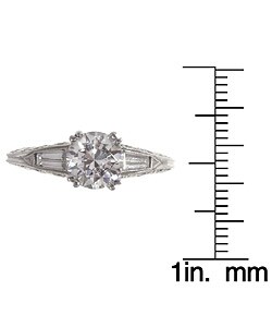 Tacori Platinum CZ Center 7/8ct TDW Diamond Ring (G, VS)