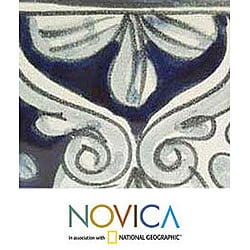 Ceramic Blue Cradle Flowerpot (Mexico)
