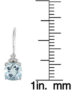 10k White Gold Sky Blue Topaz Hook Earrings