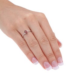 10k White Gold Oval Garnet Ring