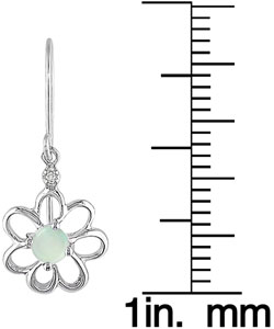 10k Opal Diamond October Birth Stone Earrings