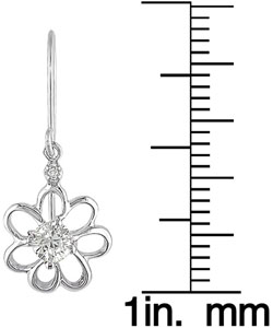 10k White Sapphire Diamond April Birth Stone Earrings