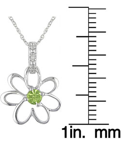 10k Peridot Diamond August Birth Stone Necklace