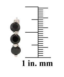 Glitzy Rocks Sterling Silver Sapphire Hoop Earrings