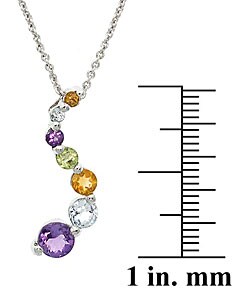 Glitzy Rocks Sterling Silver and Gemstone Journey Pendant