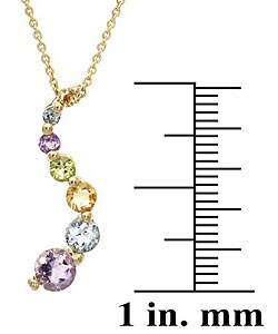 Glitzy Rocks 18k Gold over Silver Gemstone Journey Pendant
