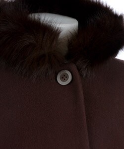 Marvin Richards Cashmere Blend Fox Hood Coat
